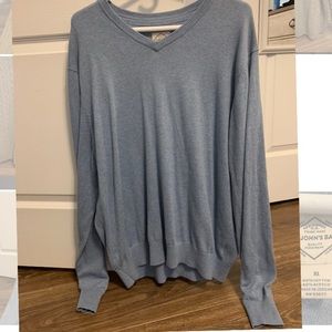 Men’s blue v-neck sweater
